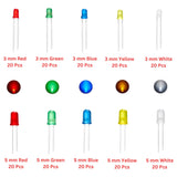 Elepak 3/5mm Diffused LED Pak 220 Pcs 5 Colors