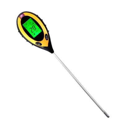 4 in 1 Soil PH Meter Soil Tester PH Moisture Meter Temperature Sunlight Measurement Analysis Acidity Alkali (Without Battery）