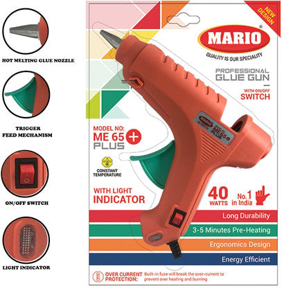 Mario ME 65 Plus Hot Melt Glue Gun 40 Watts (Multi-colour)