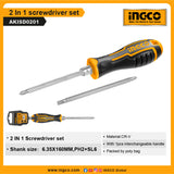 INGCO AKISD0201 2 In 1 Screwdriver Set