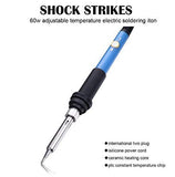 60W 220V ESD Safe Temperature Adjustable Electric Soldering Iron with Extra 5 Bits