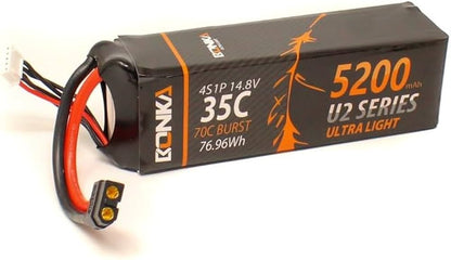 Bonka 14.8V 5200mAh 35C 4S Lithium Polymer Battery Pack