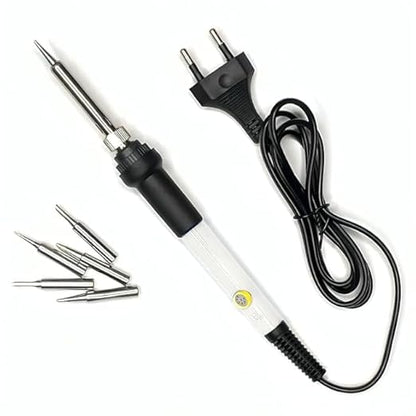 60W 220V ESD Safe Temperature Adjustable Electric Soldering Iron with Extra 5 Bits