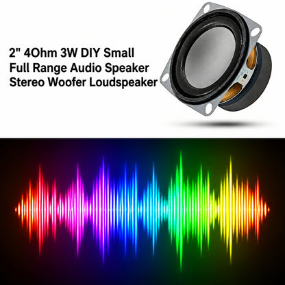 2 Inch Silver Speaker 4 Ohm 3W Full Range Stereo Subwoofer Loudspeaker Driver for DIY Audio, Bluetooth Speaker Replacement, Robotics, Electronic Projects, School Science Models (Pack of 1)