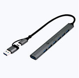 ZEBRONICS 700HB Type C Multiport Adapter with 7 USB Ports, Aluminum Body, Lightweight Design, USB 3.0