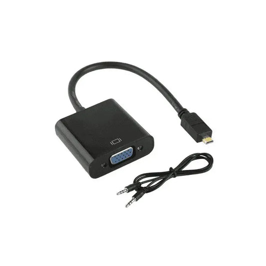 Micro HDMI to VGA Converter Cable With AUDIO (Black)