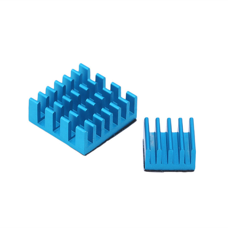 Aluminum Heat Sink Set Blue for Official Raspberry Pi 2 in 1