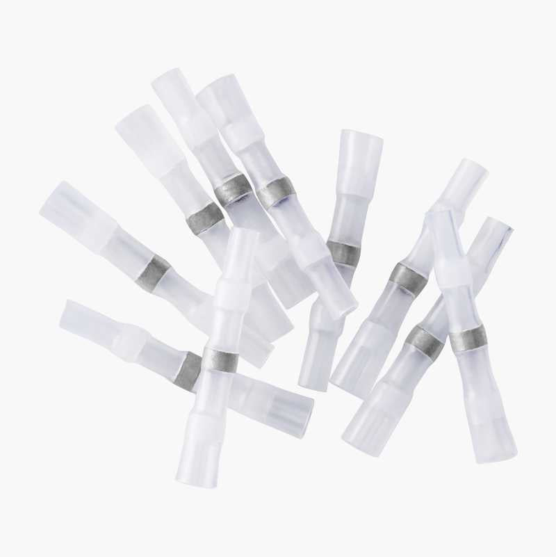 White Heat Shrink Solder Sleeve Crimpless Butt Connectors