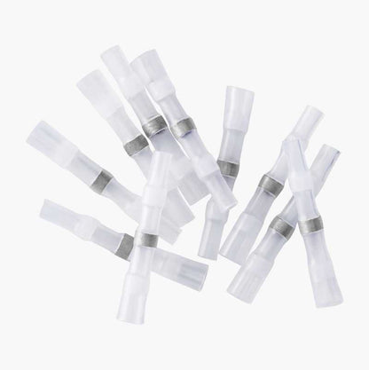 White Heat Shrink Solder Sleeve Crimpless Butt Connectors