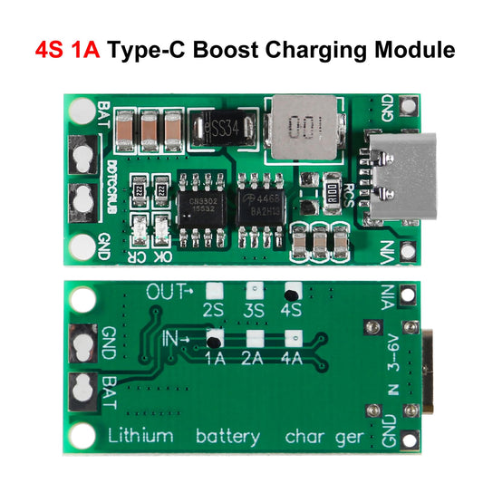 4S 1A 18650 Polymer Lithium Ion Charger Type C to 4S 14.8V 1A Booster Module