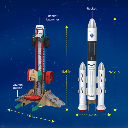 Smartivity DIY Rocket Launcher STEM Kit for Kids 6-12 Years, Learn Space Science