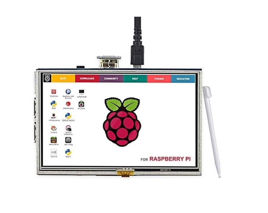5" (12.7 cm) LCD Touch Screen 800×480 Display with HDMI for Raspberry Pi