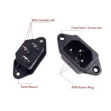 IEC320 C-14 Male Adapter Computer Power Supply AC 250v 10a CP-22S Panel Mount 3 Pin