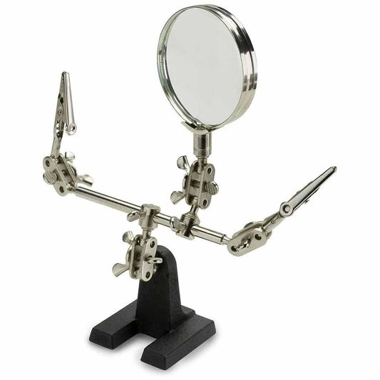 Adjustable Helping Hand with Magnifying Glass and Third Hand