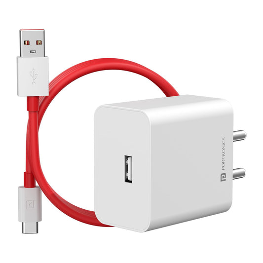 Portronics POR-2473 Adapto-35A 35W Fast Charging Adaptor with 1 M Type C Charging Cable