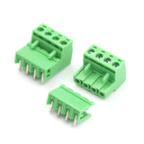 4 Pin Right Angle Male Female Plug-in Screw Terminal Block Connector PBT (1 Pair)