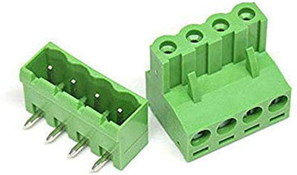 4 Pin Straight Male Female Plug-in Screw Terminal Block Connector PBT (1 Pair)