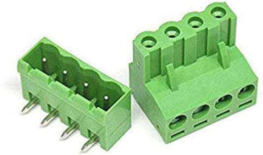 4 Pin Straight Male Female Plug-in Screw Terminal Block Connector PBT (1 Pair)