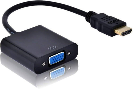 HDMI to VGA 1080P HD Video with Audio Cable Converter Adapter (Black)