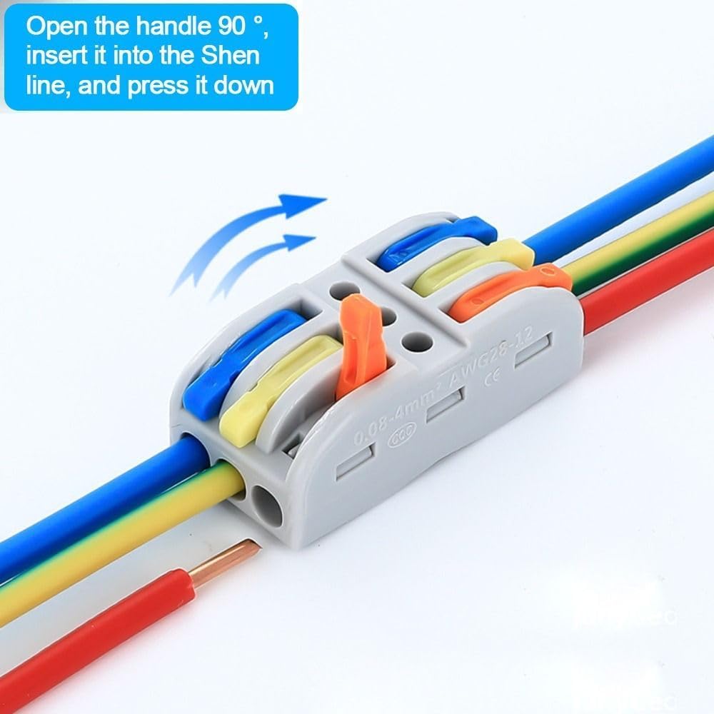 PCT 223-3 Way Quick Connector Terminal 3 In-3 Out Lever Wire Connector