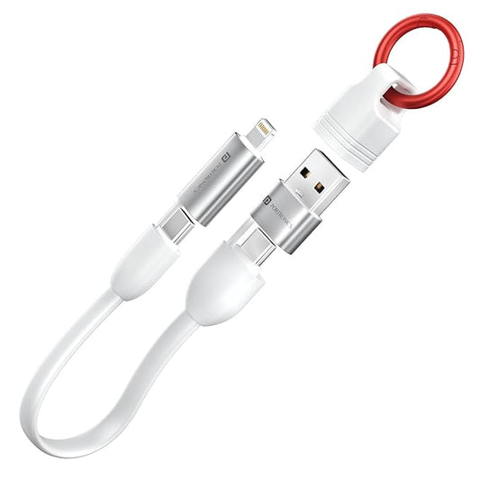 Portronics POR-3075 Keylink 4 in 1 Multifunctional Charging Cable with Keyring