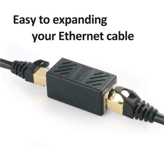 CAT6 RJ45 Female-to-Female LAN Cable Extension Adapter (Metal)