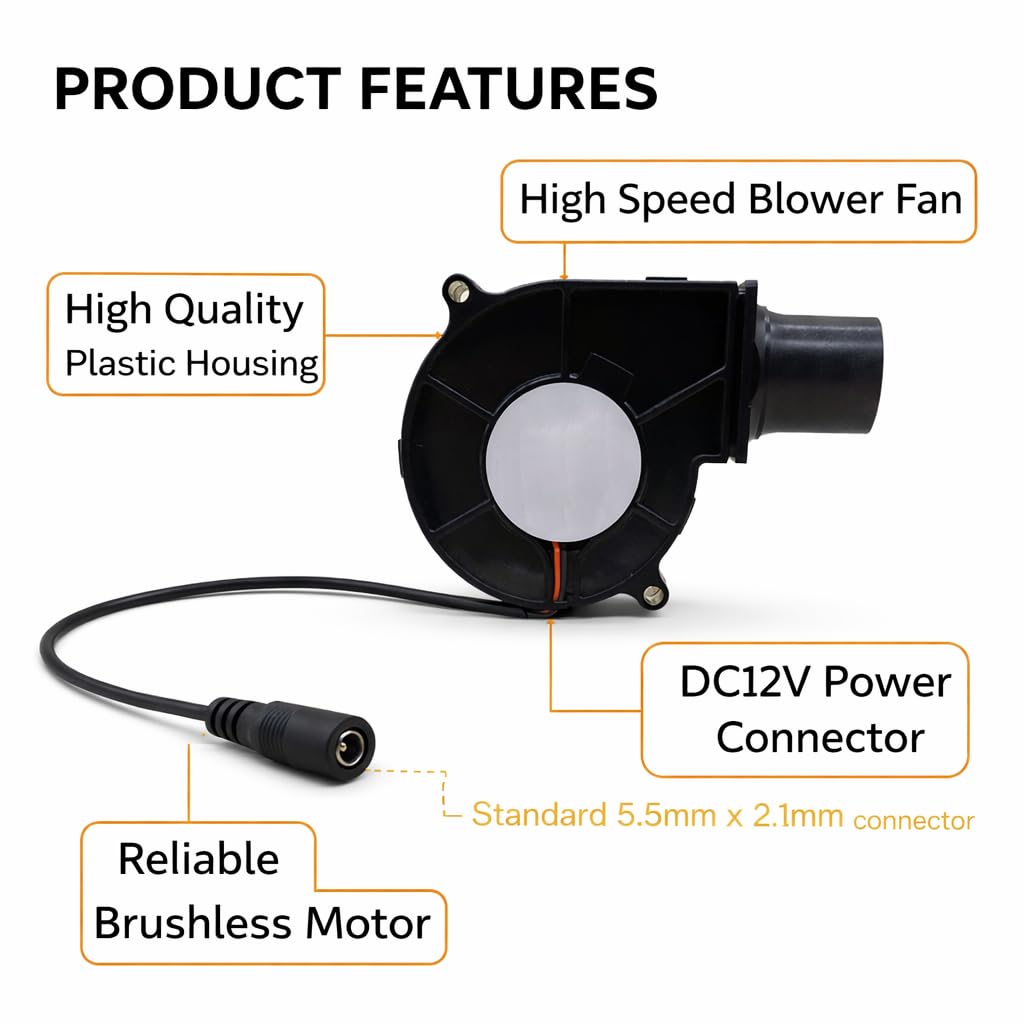 12V DC Brushless Air Blower Fan with Speed Controller