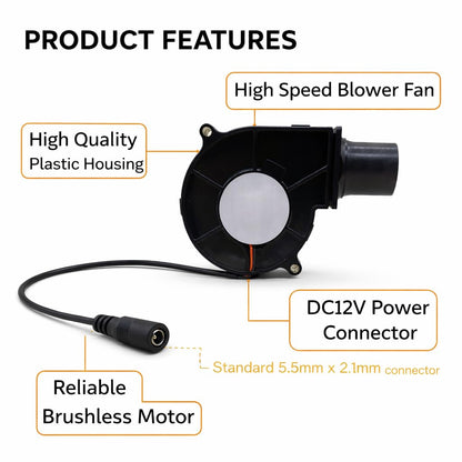 12V DC Brushless Air Blower Fan with Speed Controller