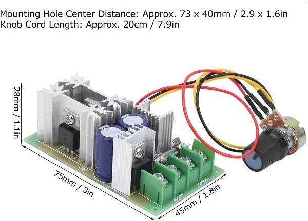 PWM 20A 12V-60V DC Motor Speed Control Switch Governor