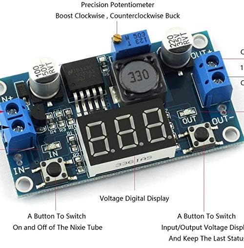 LM2596 2A Buck Step-down Power Converter Module DC 4 ~ 40 to 1.3-37V LED Voltmeter