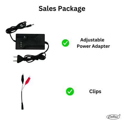 Callsa 28W 3V-14V Adjustable Power Adapter, Power Supply with LED Voltage Display and Variable DC 3V 6V 9V 12V 14V, It Suitable for Household Electronics - 2Amp Max