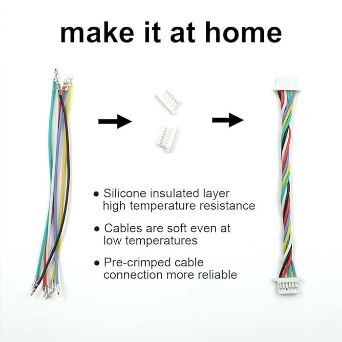 MX1.25 Connectors and Pre-Crimped Silicone 15cm Wire Compatible with Pixhawk