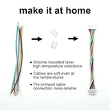SH 1.0 Connectors and Pre-Crimped Silicone Cables Compatible with JST SH 1.0mm for F4 Pro F7 Racing drone 15cm Wire