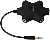 Sounce 5-Way Multi Headphone Audio Splitter Aux Adapter Connector Multi Headphone Splitter, 3.5mm Audio Stereo Splitter Cable, 1 Male to 5 Port Female Earphone Headset Splitter Adapter, Black (5WAYAUX)