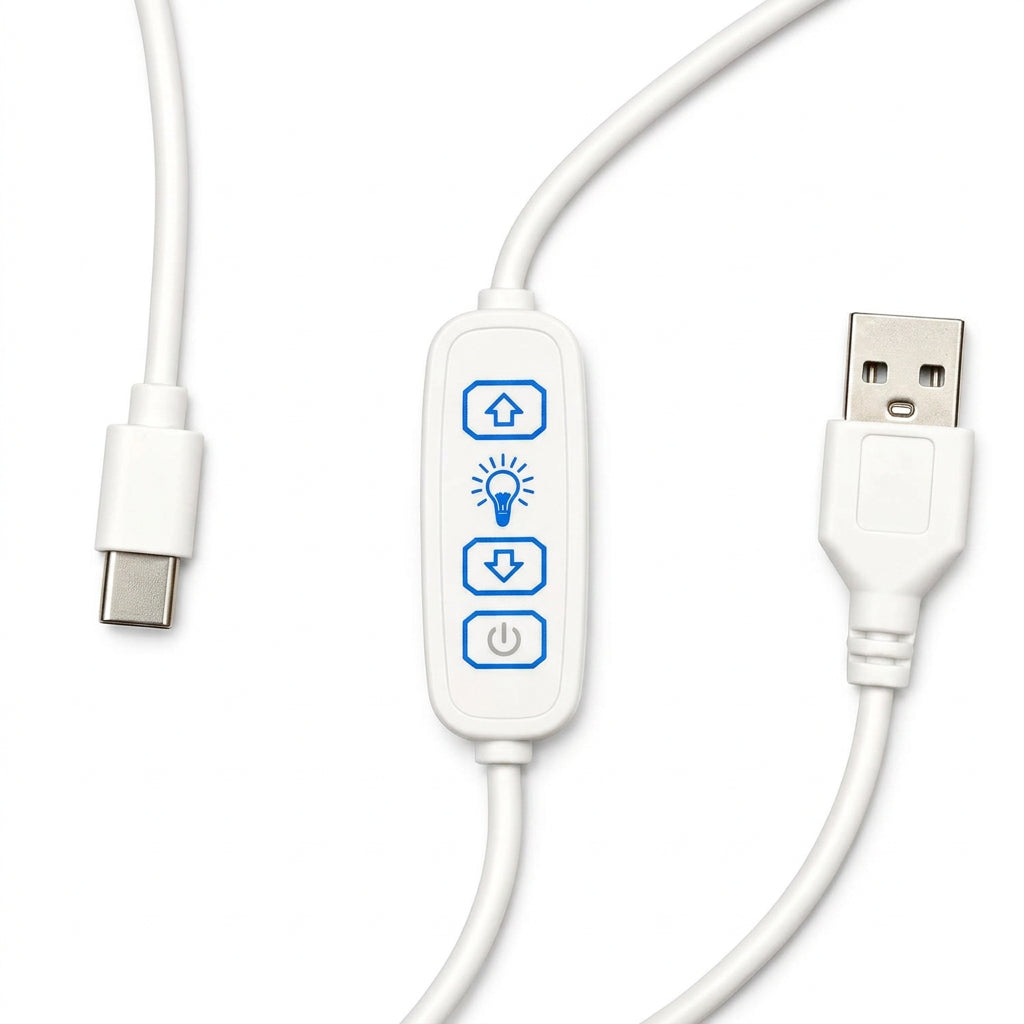USB to Type-C LED Dimmer Cable with 3 Switch for Lithophane Lights