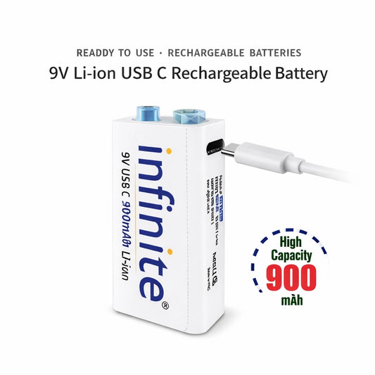 Envie Infinite 9V 900mAh USB Type-C Rechargeable Battery