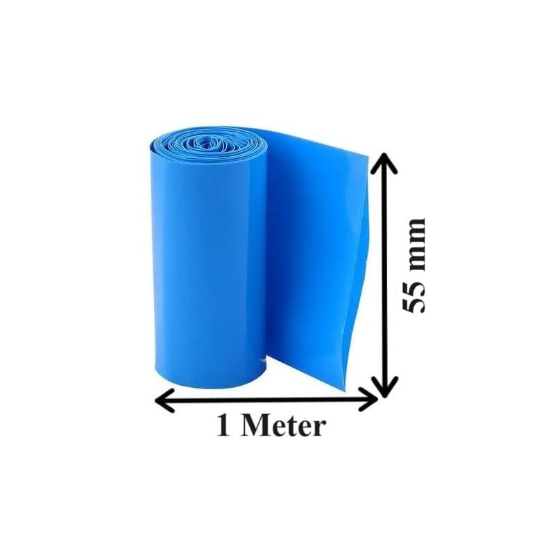 55mm PVC Heat Shrink Sleeve for Lithium Cell Battery Pack (1 Meter)