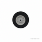 Wheel with black rim and white center on a white background