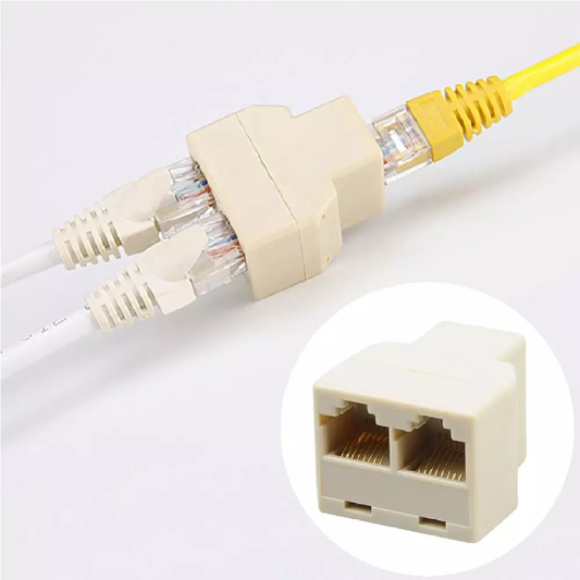 CAT6 RJ45 Female-to-2 Female LAN Cable Extension 1-2 Adapter
