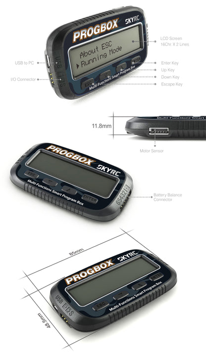SKYRC PROGBOX Six-in-one Smart Program Box for RC Model ESC Setting Servo Motor KV/RPM Tester Lipo Battery Monitor