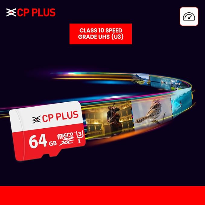 CP PLUS High Speed Data Transfer 64 GB Micro SD Card with 30 MB/s Min Write Speed, CP-NM64