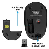 ZEBRONICS Cheetah (Black) Wireless Mouse with 1600 DPI, High Accuracy, Precise Usage, 3 Buttons, Ergonomic and Comfortable Design