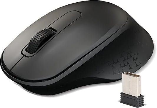 ZEBRONICS AKO Wireless Mouse, 2.4GHz with USB Nano Receiver, High Precision Optical Tracking, 3 Buttons, Silent Clicks, Plug & Play, for PC/Mac/Laptop (Black)
