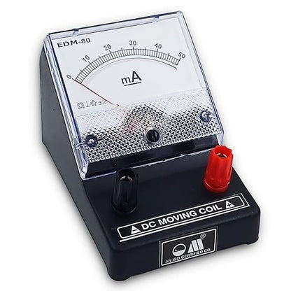 EDM-80 Desk Stand Analog 0-50mA DC Milli Ammeter
