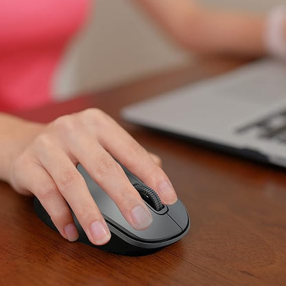 ZEBRONICS AKO Wireless Mouse, 2.4GHz with USB Nano Receiver, High Precision Optical Tracking, 3 Buttons, Silent Clicks, Plug & Play, for PC/Mac/Laptop (Black)