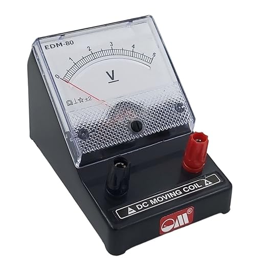 EDM-80 Desk Stand Analog 0-5V DC Moving Coil Voltmeter (BLACK)