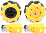80mm Mecanum Wheel for BO Motor (TT Motor) (Pack of 2) -Yellow