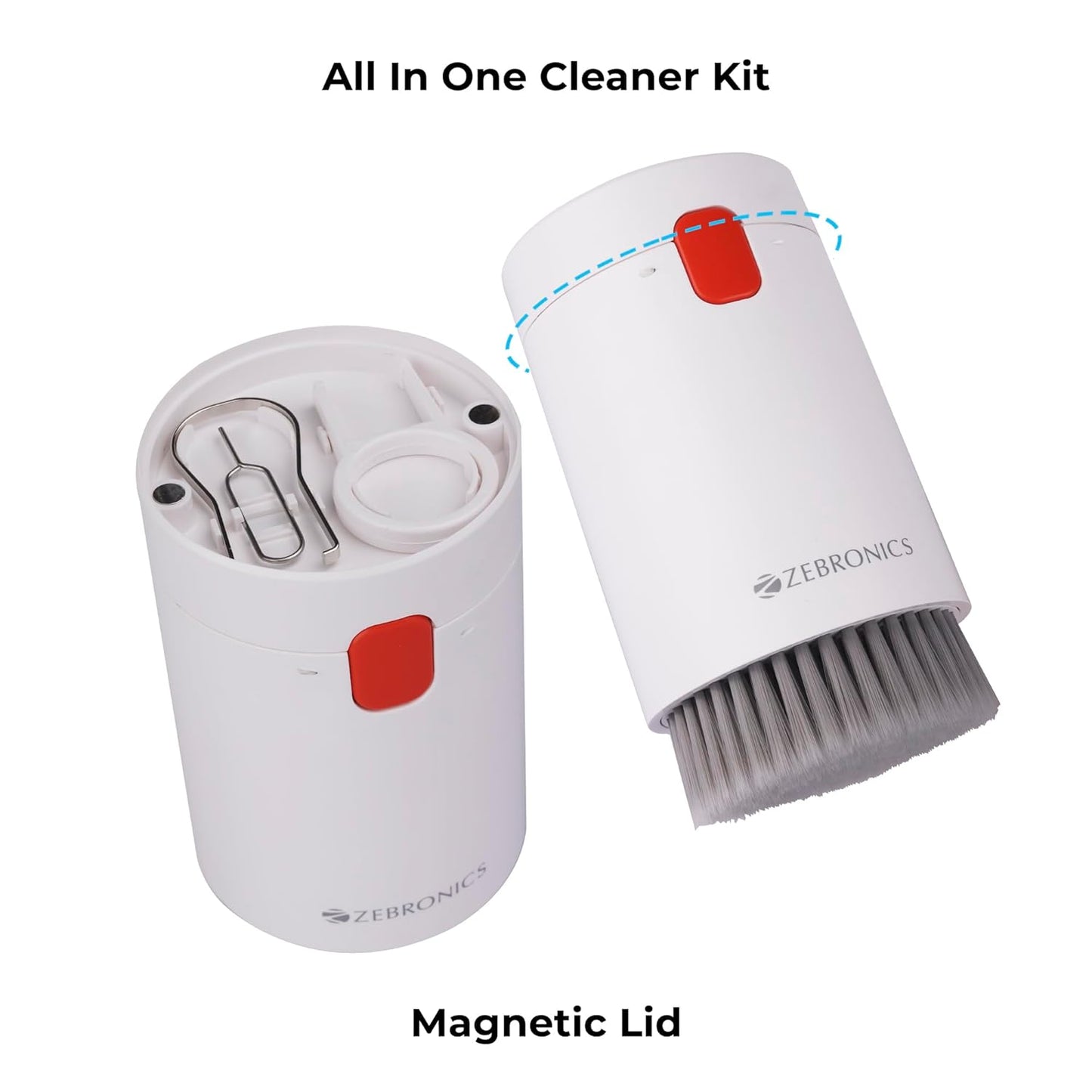 ZEBRONICS CK200, 20 in 1 Cleaning kit, for Smartphones, Laptops, Camera, Desktop, Earbuds, Display, Multipurpose Device Cleaner, Microfibre, Spray Cleaner (White)