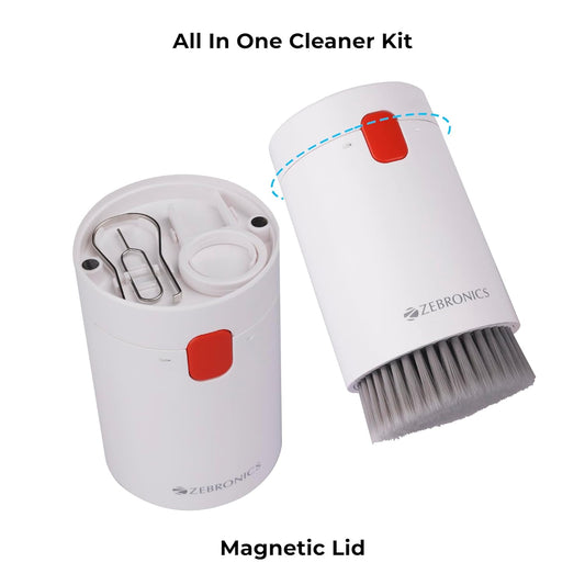 ZEBRONICS CK200, 20 in 1 Cleaning kit, for Smartphones, Laptops, Camera, Desktop, Earbuds, Display, Multipurpose Device Cleaner, Microfibre, Spray Cleaner (White)