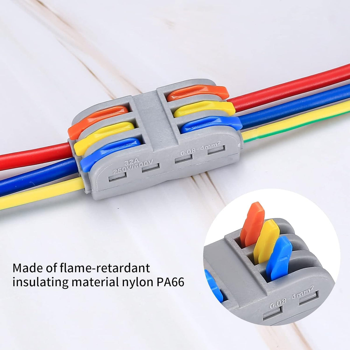 PCT 223-3 Way Quick Connector Terminal 3 In-3 Out Lever Wire Connector